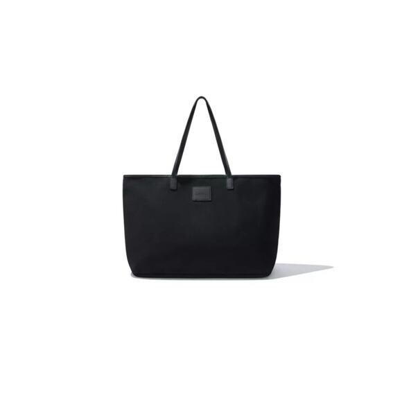 $98 CLEOBELLA Cotton Canvas Tote Black w Vegan Leather Strap FabFitFun NEW Seald - Picture 2 of 6